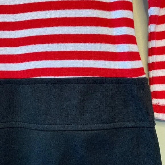 PINKY I Love Santa Christmas Dress Girls 6 Retro Drop Waist Candy Cane Stripes - Picture 5 of 8